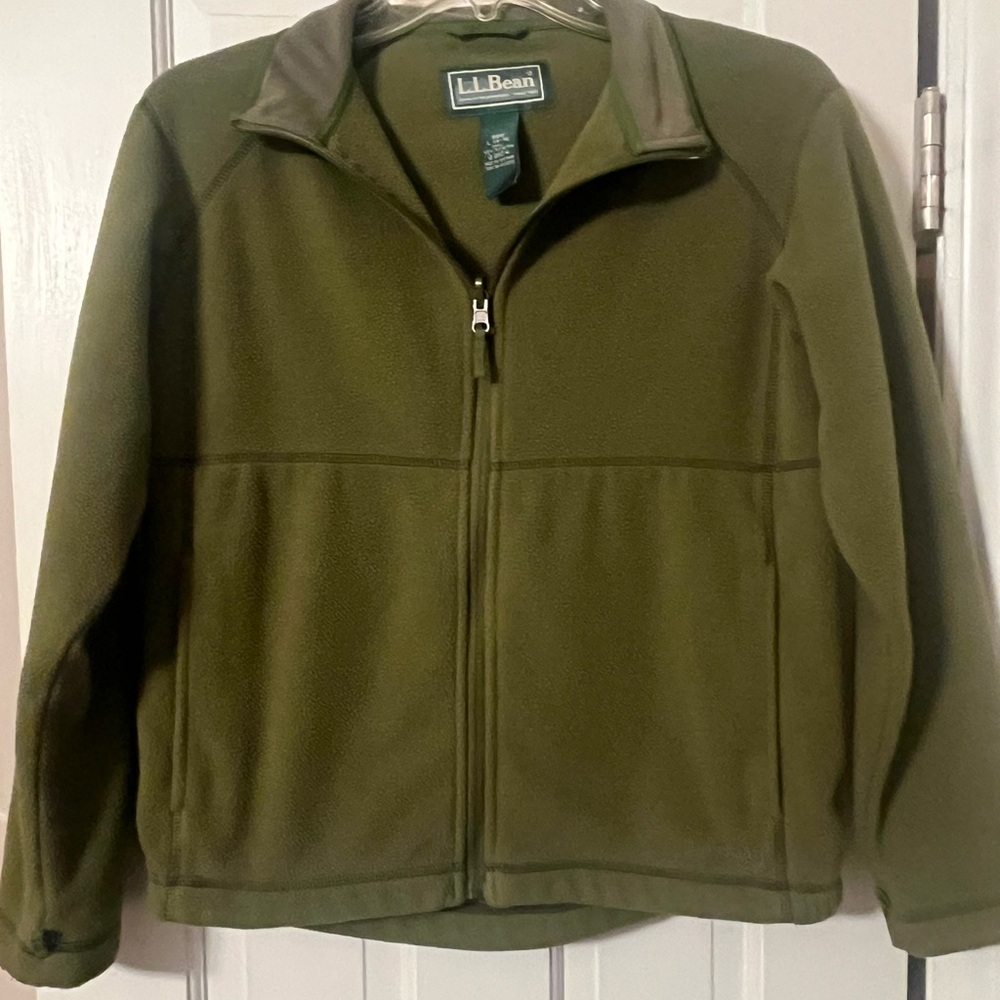 L.L. Bean Kids Olive Fleece Jacket